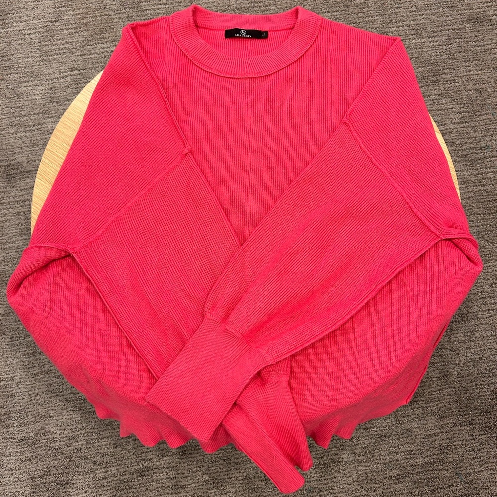 Elegant Pink Crew Neck Sweater